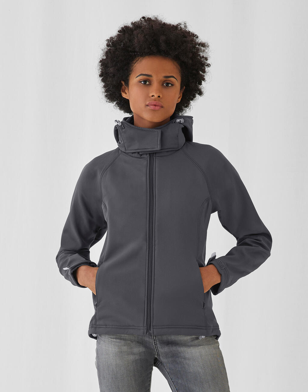 Naiste kapuutsiga softshell-jakk 46242
