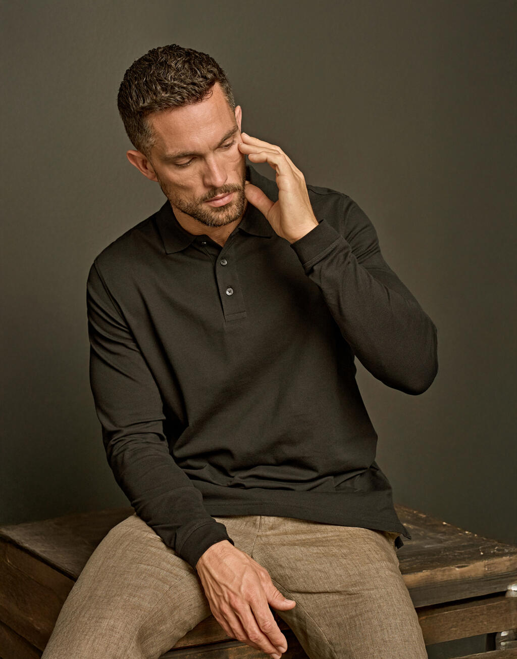 Luxury Stretch pikkade varrukatega polo 50154