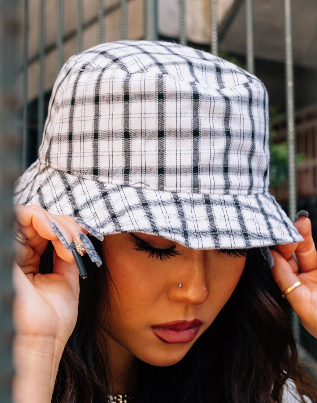 Ruuduline bucket hat 69368