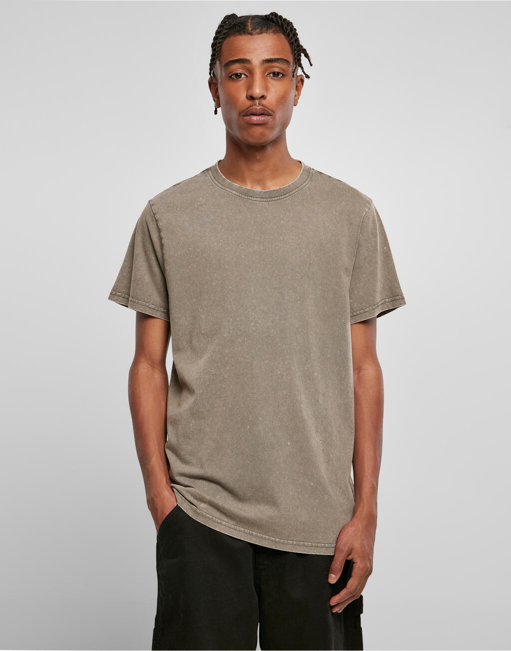 Acid wash ümarakaelusega T-särk 10939