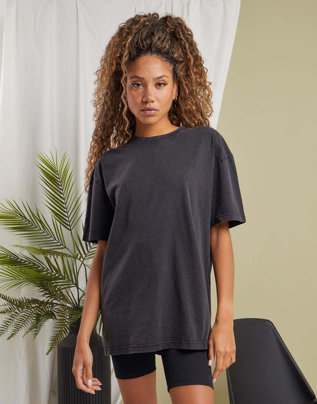 Naiste oversized acid wash T-särk 11039
