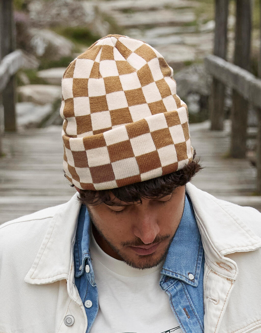 Ruuduline beanie-müts 16069