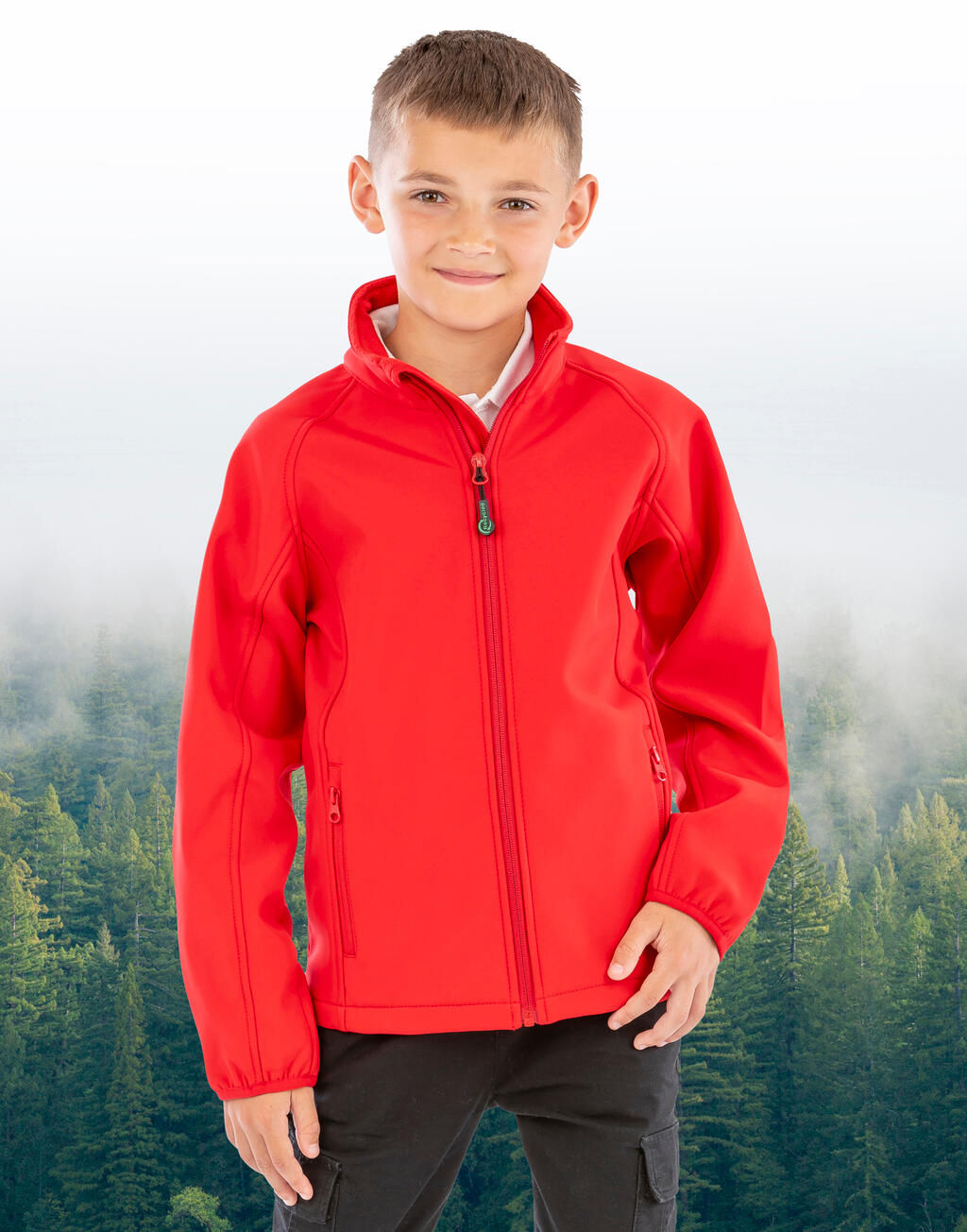 Taaskasutatud 2-kihiline prinditav J/Y softshell-jakk 21033