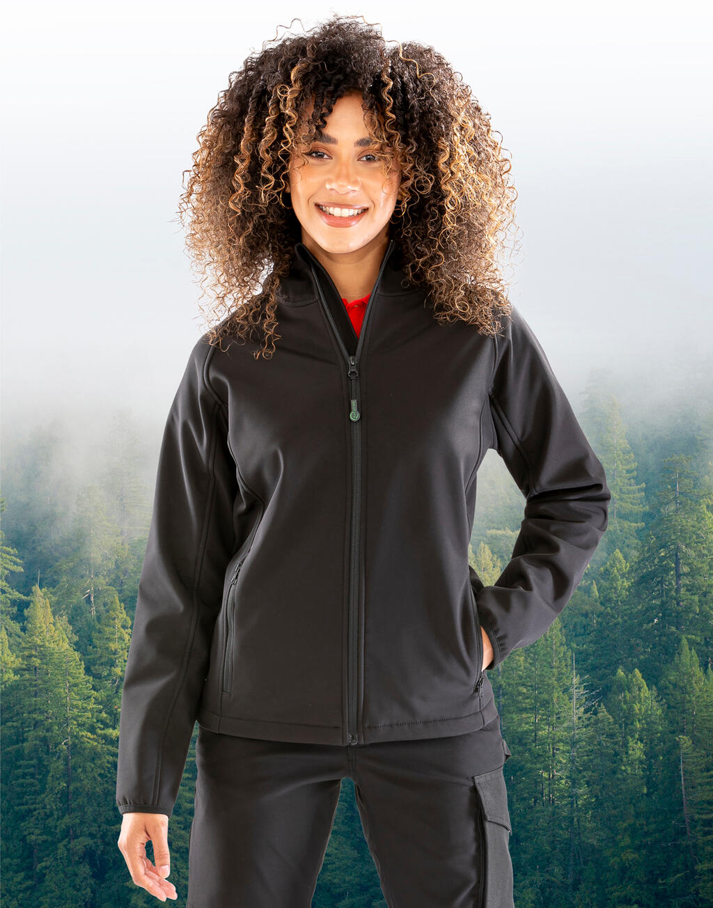 Naiste taaskasutatud 3-kihiline kapuutsiga softshell-jakk 21333