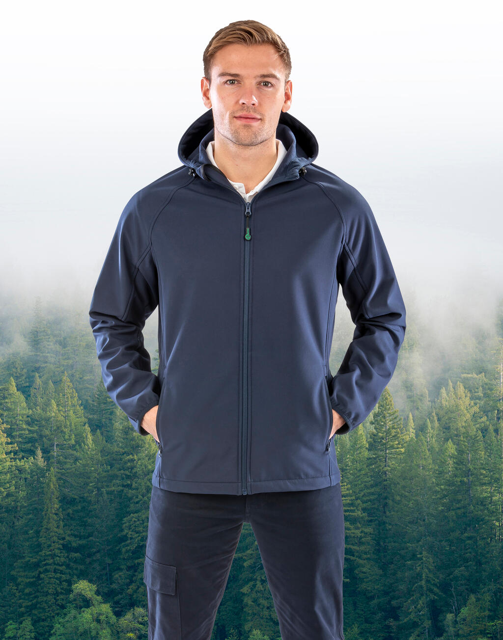 Meeste taaskasutatud 3-kihiline kapuutsiga softshell-jakk 21433