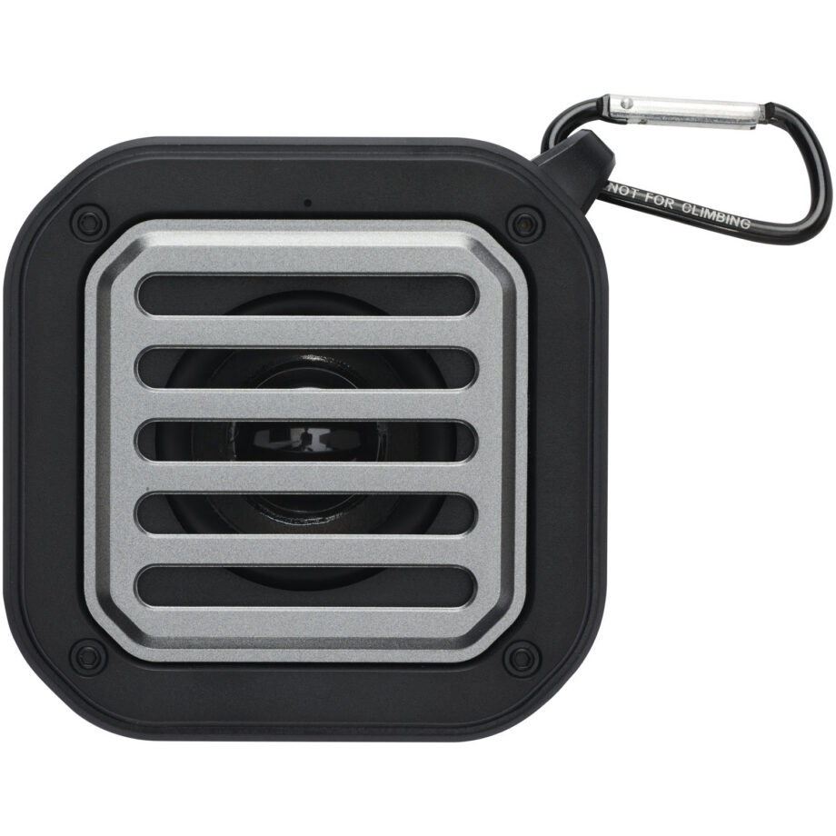 Solo 3 W IPX5 RCS-taaskasutatud plastist päikeselaetav Bluetooth-kõlar karabiiniga