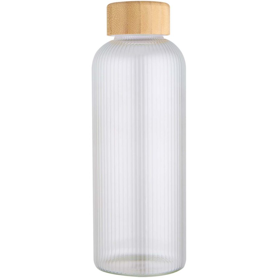 Mirage 650 ml ühekihiline borosilikaatklaasist pudel bambuskaanega