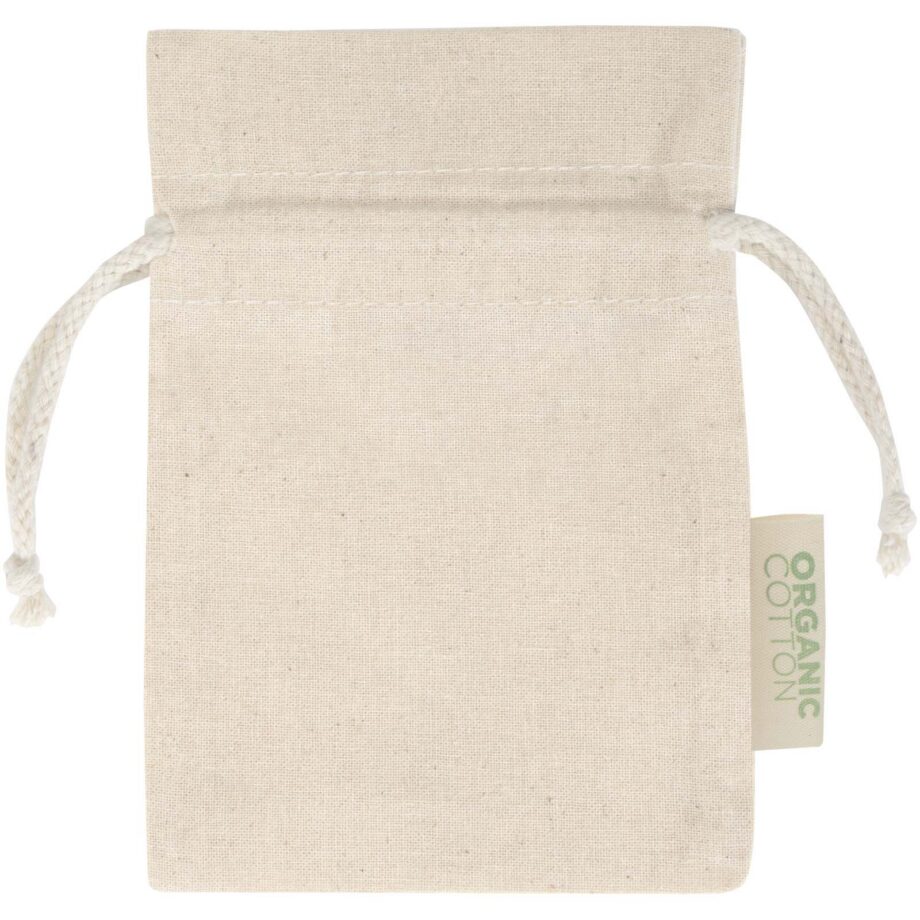 Odisha 140 g/m² OCS-sertifitseeritud orgaanilisest puuvillast kinkekott – 15 × 10 cm