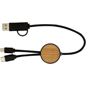 Chechia 5-ühes 30 cm USB-kaabel, 27 W kiirlaadimine ja bambusdetailid