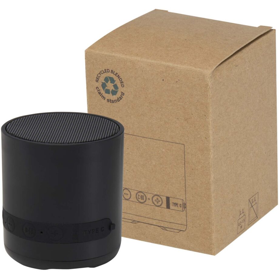 Hunor 3W recycled plastic wireless speaker