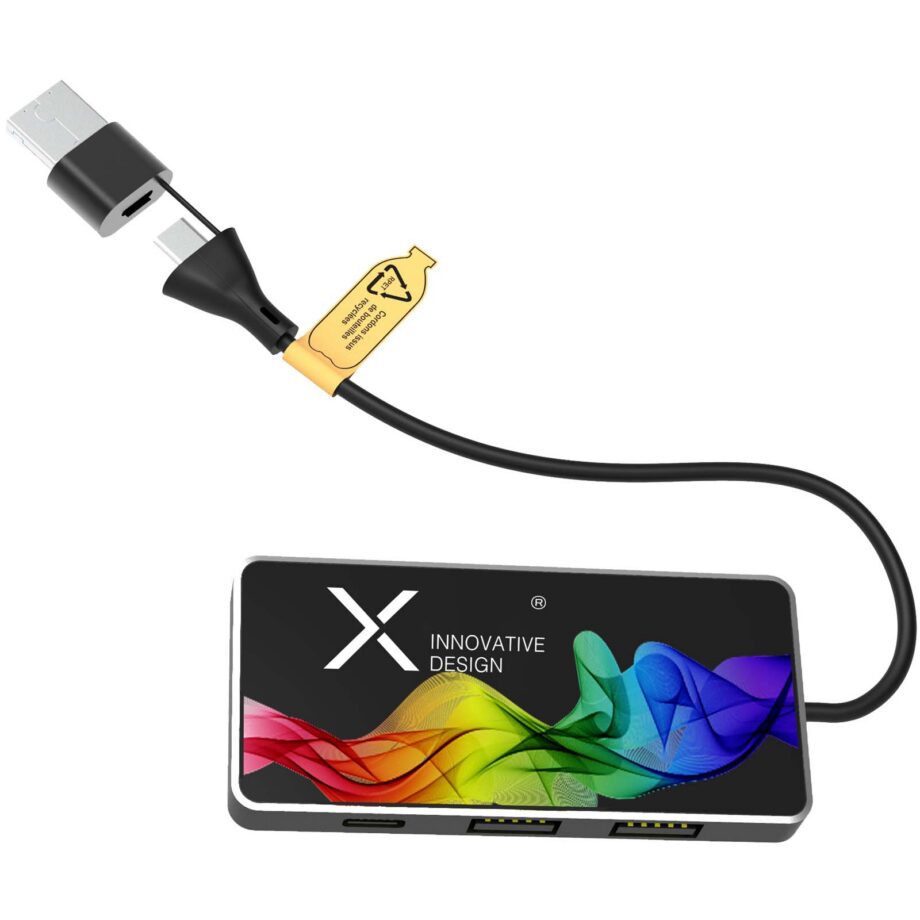 SCX.design H20 8-in-1 USB hub with dual input and 6-ports