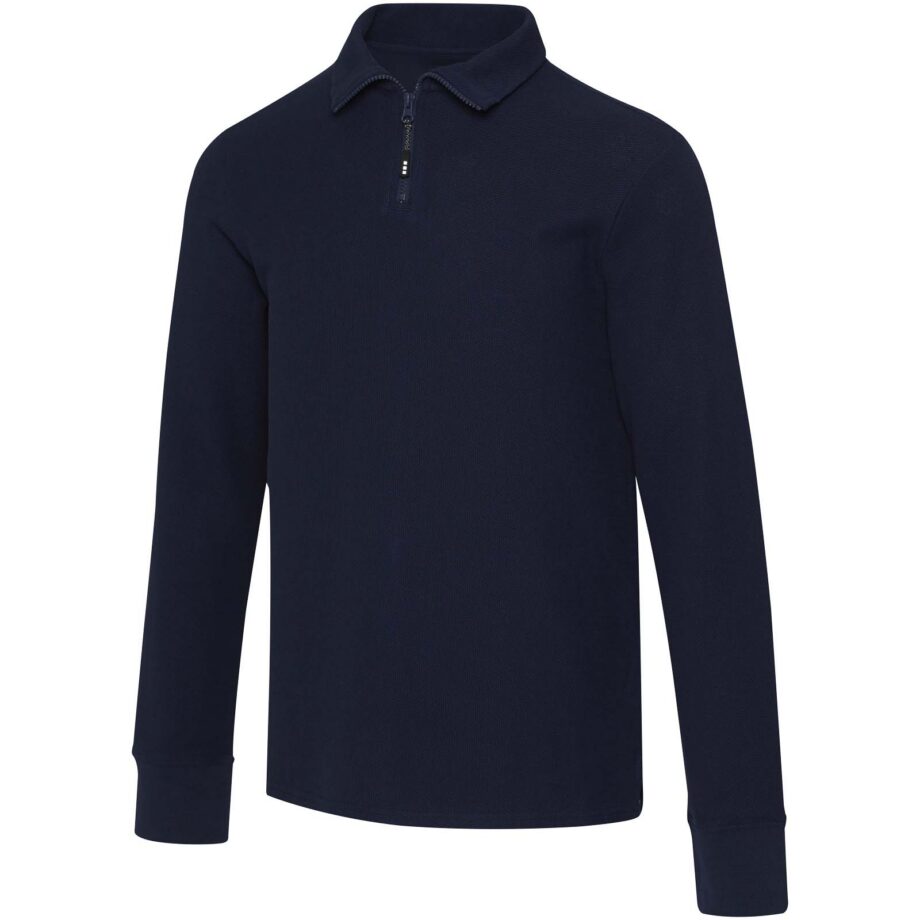 Apollo 245 g/m² long sleeve unisex half zip polo