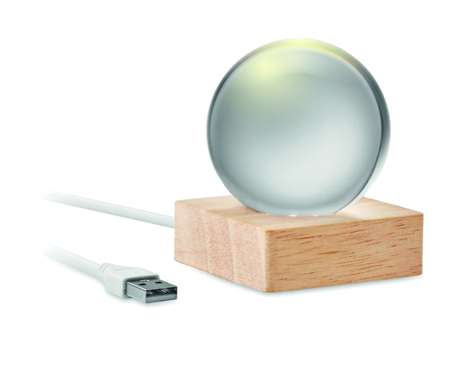 LIGHT LED-valgustiga klaaskuul