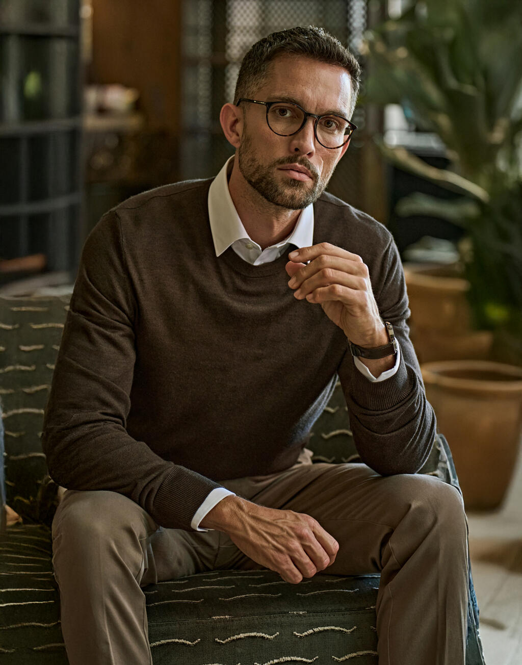 Meeste ümara kaelusega džemper 76354