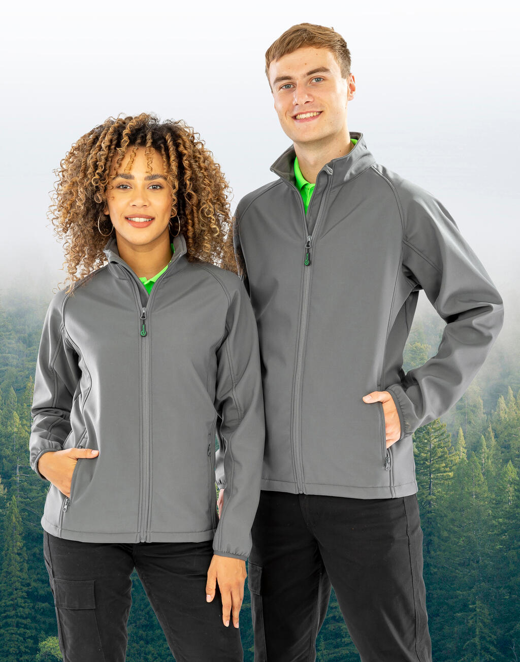 Meeste trükiks sobiv 2-kihiline taaskasutatud softshell-jakk 95733