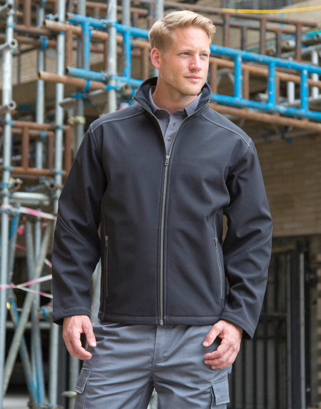 Meeste Treble Stitch softshell-jakk 09833