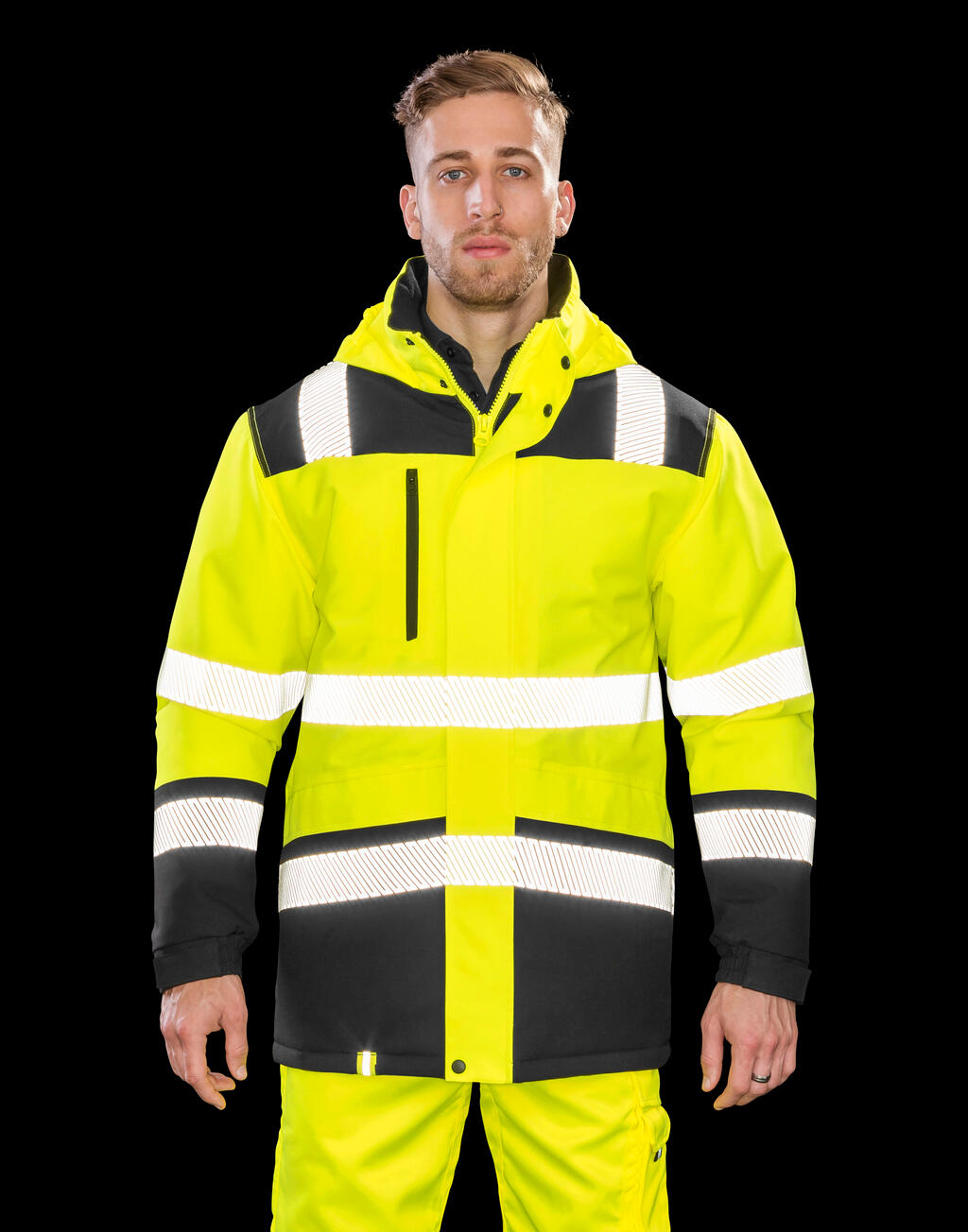 Trükitav veekindel pehme softshell-nähtavusjope 95033