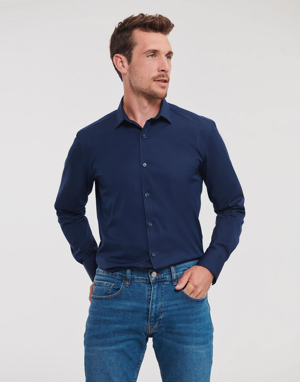 Meeste pikkade varrukatega stretch-särk 78800